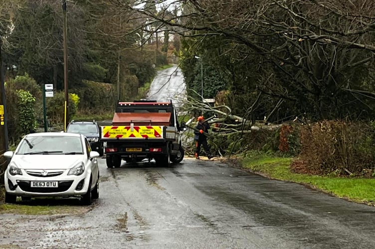 Penallt road being cleared.