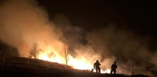 Fire Crews tackle large fire on Sugar Loaf mountain