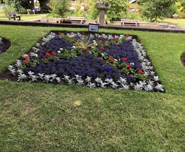 Jubilee flowerbed blooms into full colour in park