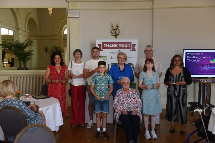 The winners of the Abergavenny Chronicle Community in Kindness Awards