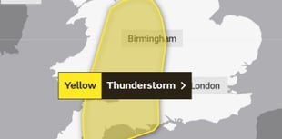 Thunder storm warning issued by Met Office