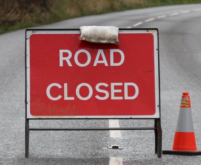 Road closed in both directions following collision