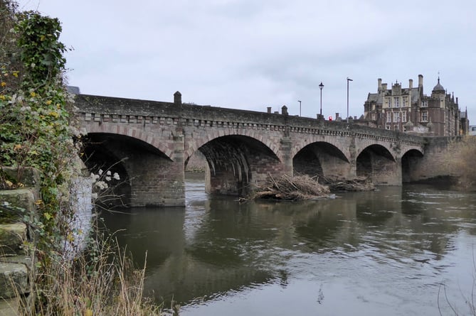 Wye Bridge over River Wye in Monmouth