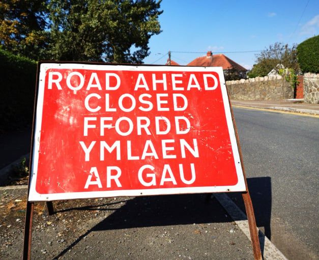 Traffic chaos in Aber