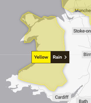 Met Office issue weather warning for rain over Abergavenny