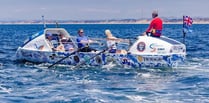 Freight train ocean seas batter Monmouthshire rowers' boat