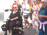 Rainbows, boas and bright blue skies as Aber Pride arrives in town 