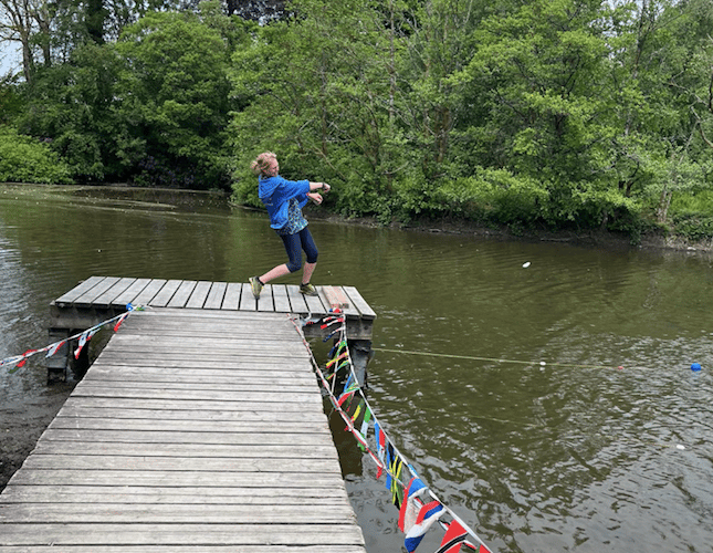 Christina at the Welsh Stone Skimming championships last year