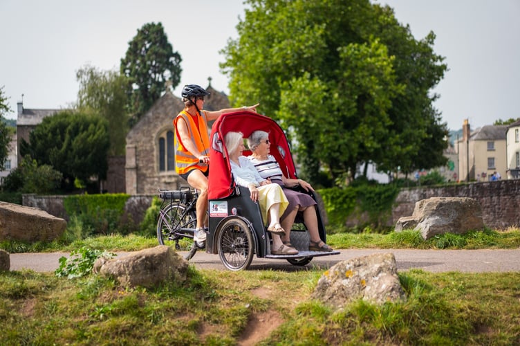 Bridges Centre, Monmouth trishaw volunteers and passengers