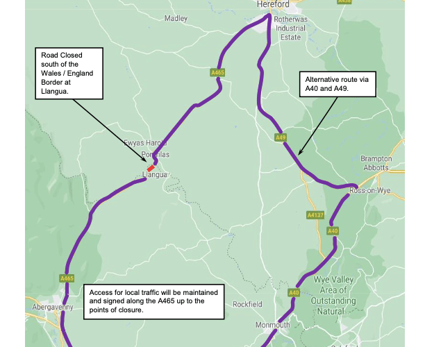 road diversion south wales