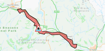 Flood warning issued at Crickhowell on the River Usk