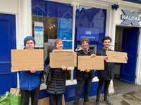 
Protesters urge Halifax to stay in Abergavenny 