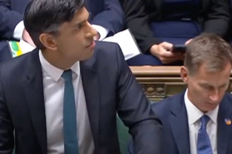 Jonathan Lord asks Rishi Sunak a question during PMQs