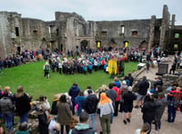 Scouts St George's Day parade at Raglan Castle