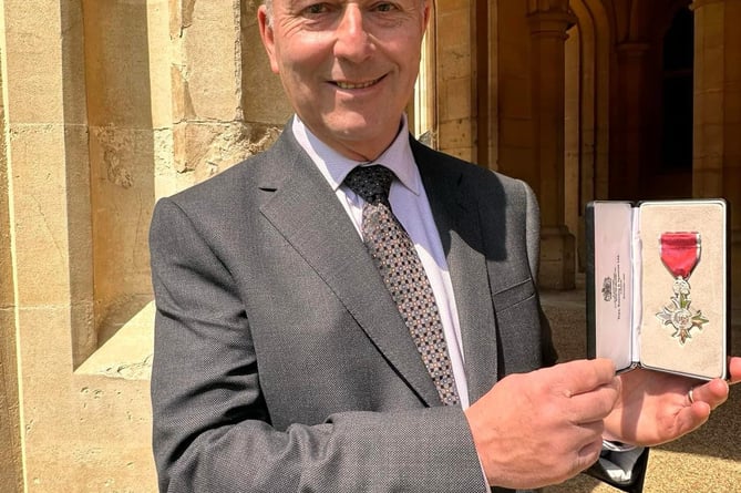 Former MP for Monmouth and member of Monmouth's Male Voice Choir receives an MBE at Buckingham Palace
