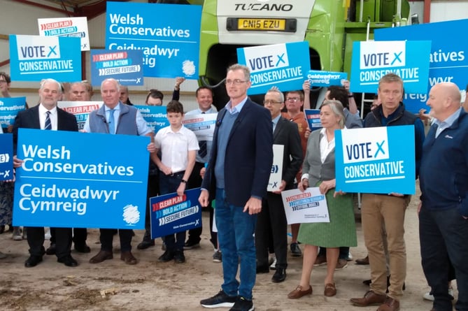 Welsh Secretary David Davies launching the Welsh Conservatives general election campaign at Keeper\'s Lodge Farm, Llanishen, Monmouthshire. 