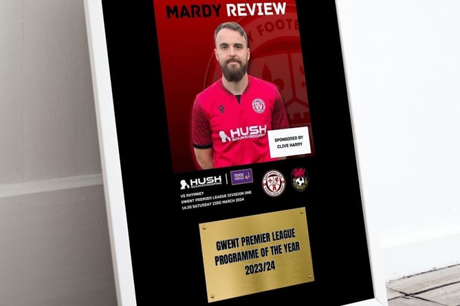 Mardy AFC's award for Gwent Premier League Programme of the Season