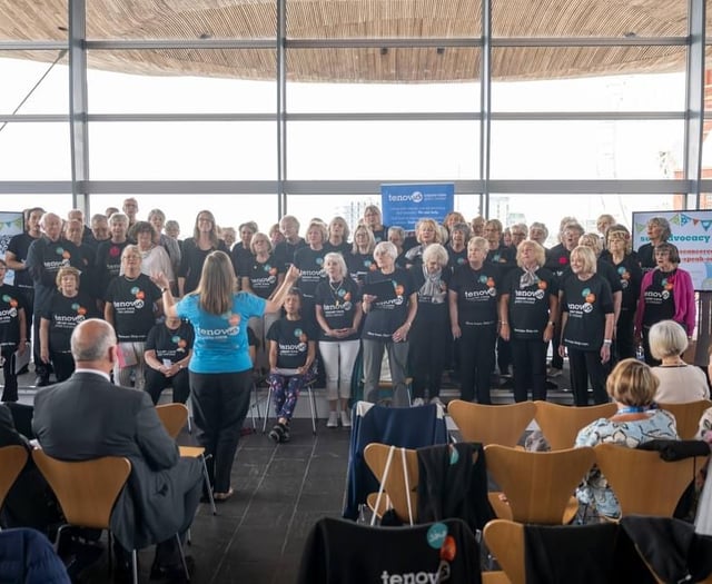 Abergavenny Tenovus singers at The Senedd