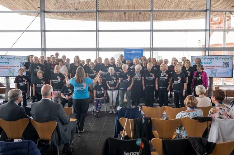 Abergavenny Tenovus singers at The Senedd