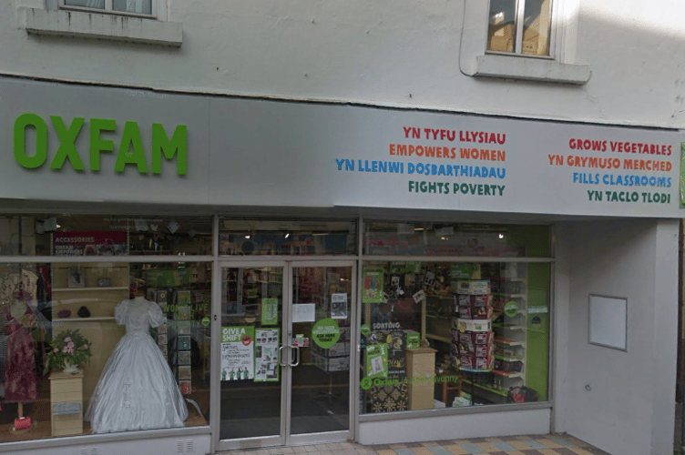 Oxfam storefront Abergavenny