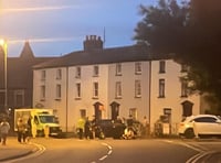 Emergency services at Brecon Road crash scene