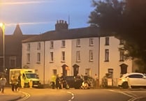 Emergency services at Brecon Road crash scene