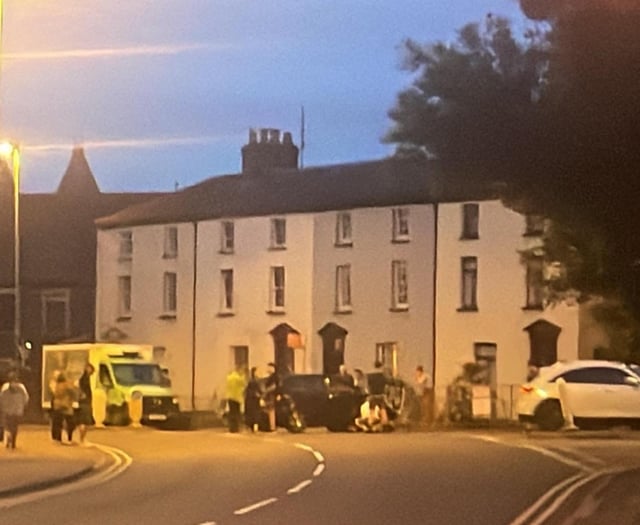 Emergency services at Brecon Road crash scene