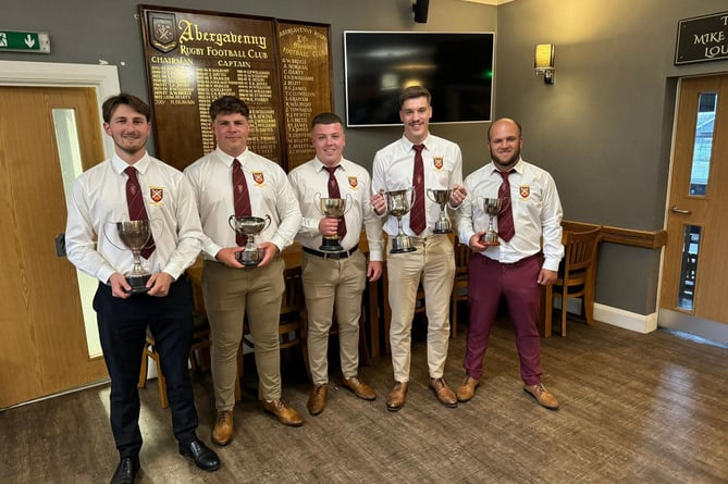 Abergavenny RFC's winners at the presentation night