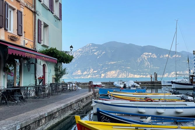 Boats on lake