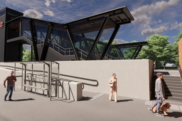 An image of the proposed Abergavenny Train Station footbridge