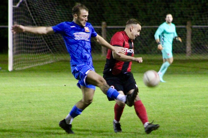 Goytre won through 2-0 in the FAW Trophy at home to Abergavenny. Photo: Stuart Townsend