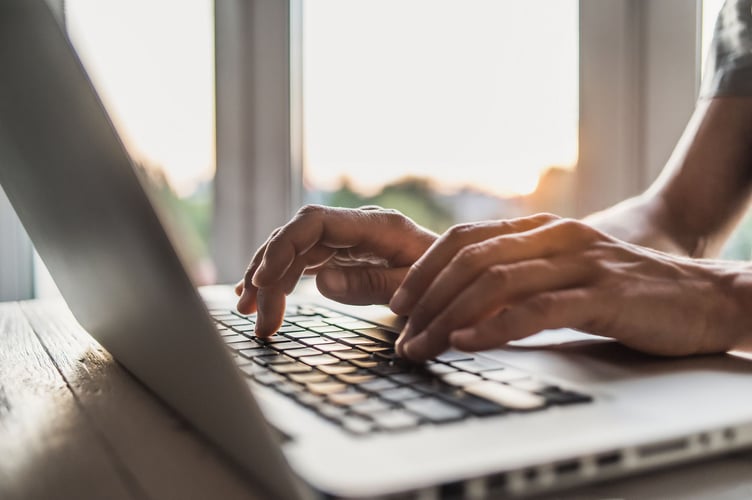 person working on computer