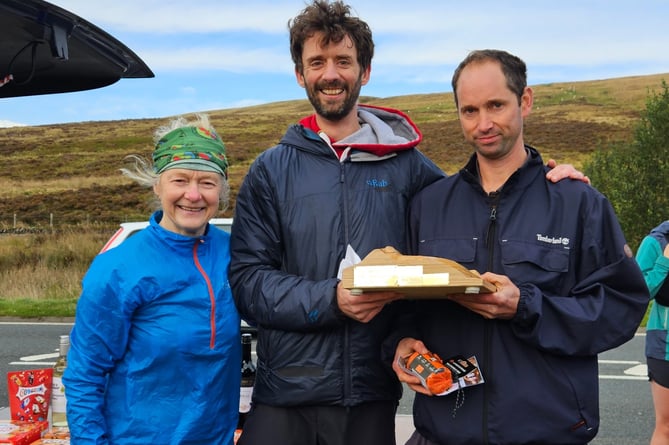 Wyndham Turner, right, receives the Welsh Fell Series award