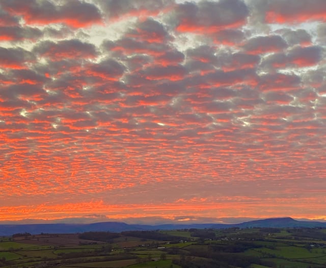 A stunning red sky at night on Christmas Day