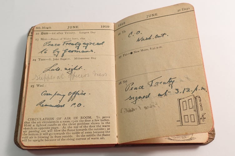 WWI soldier's diary recalling the day the peace treaty was signed