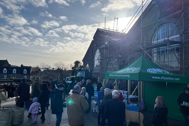 Farmers protest at abergavenny