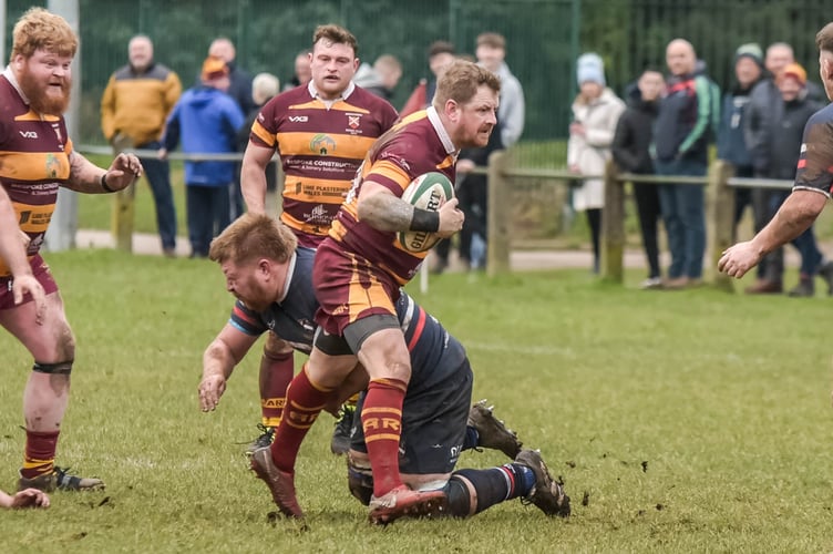 An Aber player on the charge