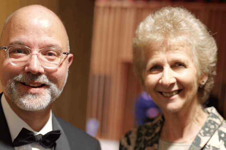 Director of Music, Derek Harris with Alumnae Dame Jane Glover
Credit: Haberdashers' Monmouth School